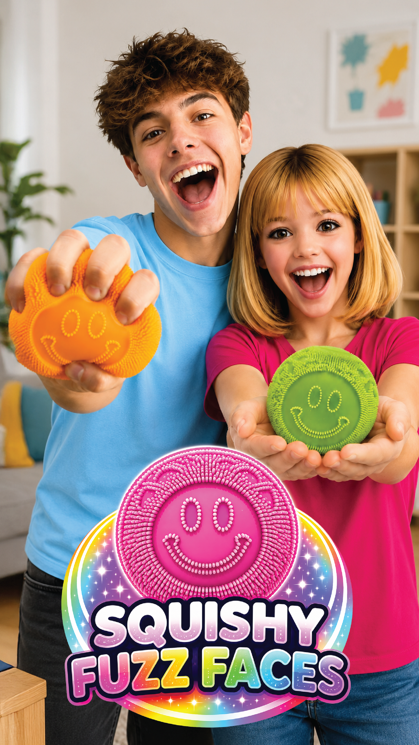 Fuzzy Face Squishy Sensory Toy
