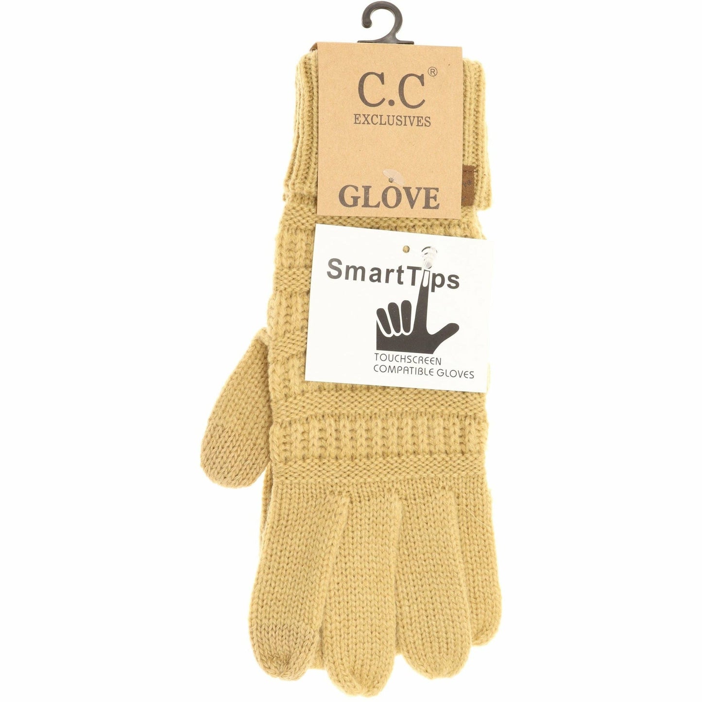 Indie Pink Solid Cable Knit CC Gloves: