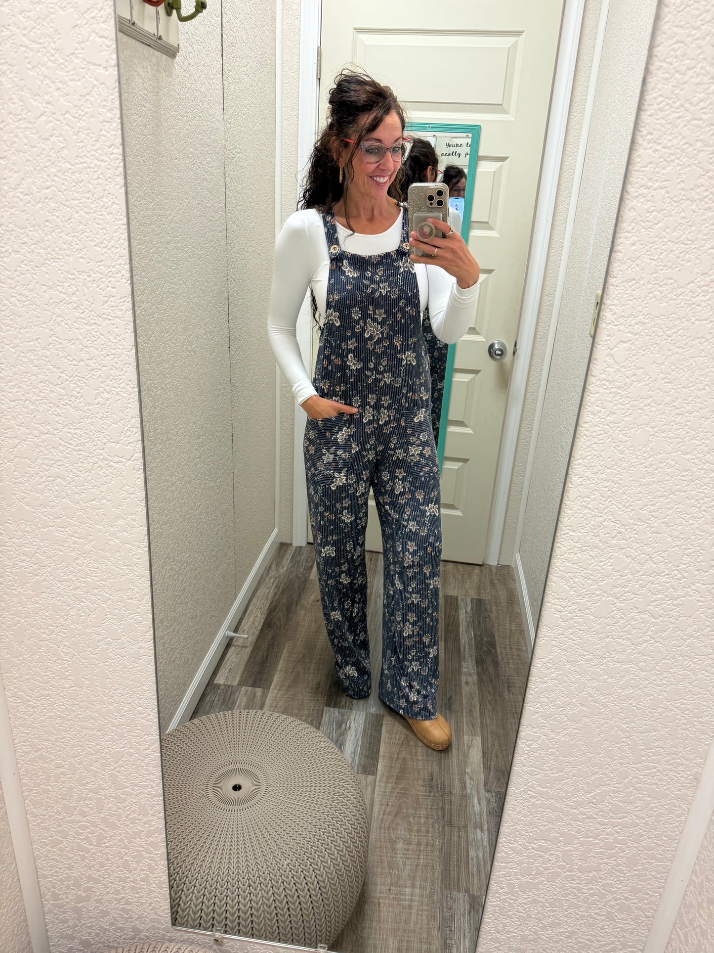 Fate Floral Ribbed Overalls