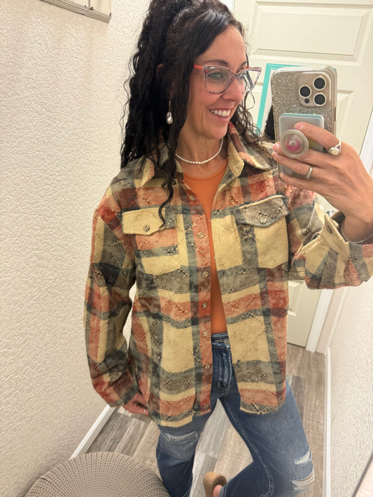 Ember Plaid Textured Flannel