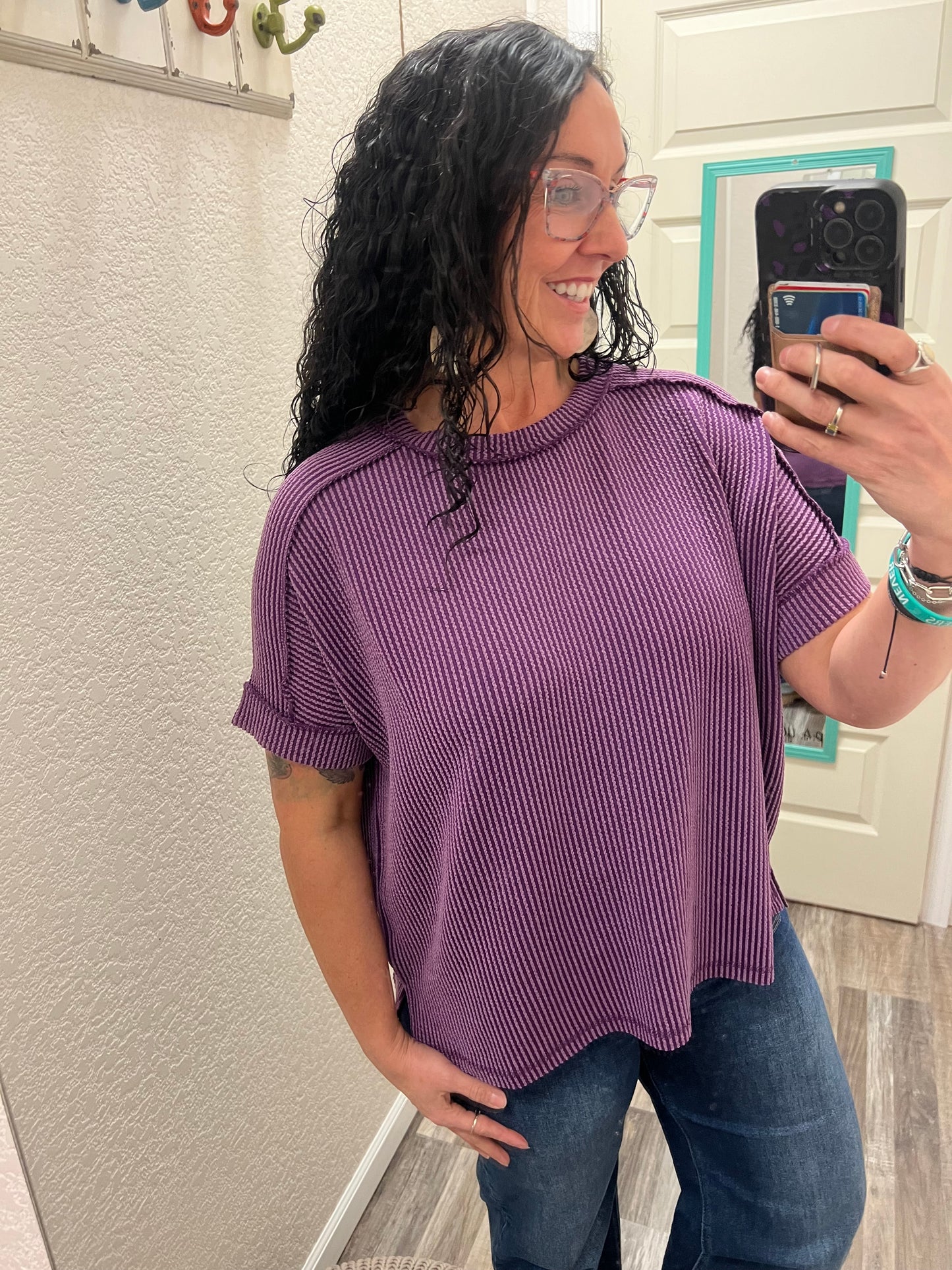 Spring Forward Corded Ribbed Top