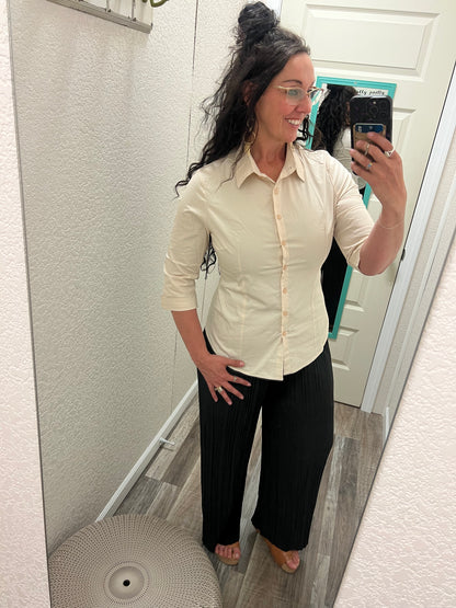 Rhonda - 3/4 Sleeve Button Down Shirt