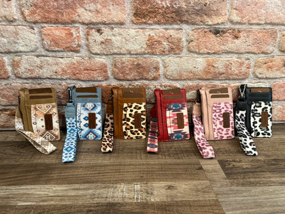 Wrangler RFID Protected Key Chain Wristlet Card Wallet