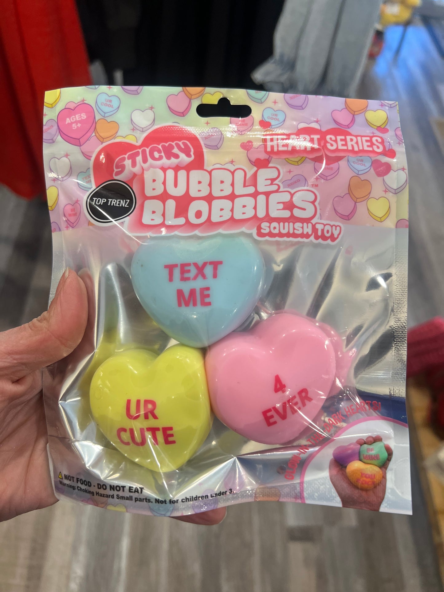 Valentines Conversation Hearts Sticky Bubble Blobbies