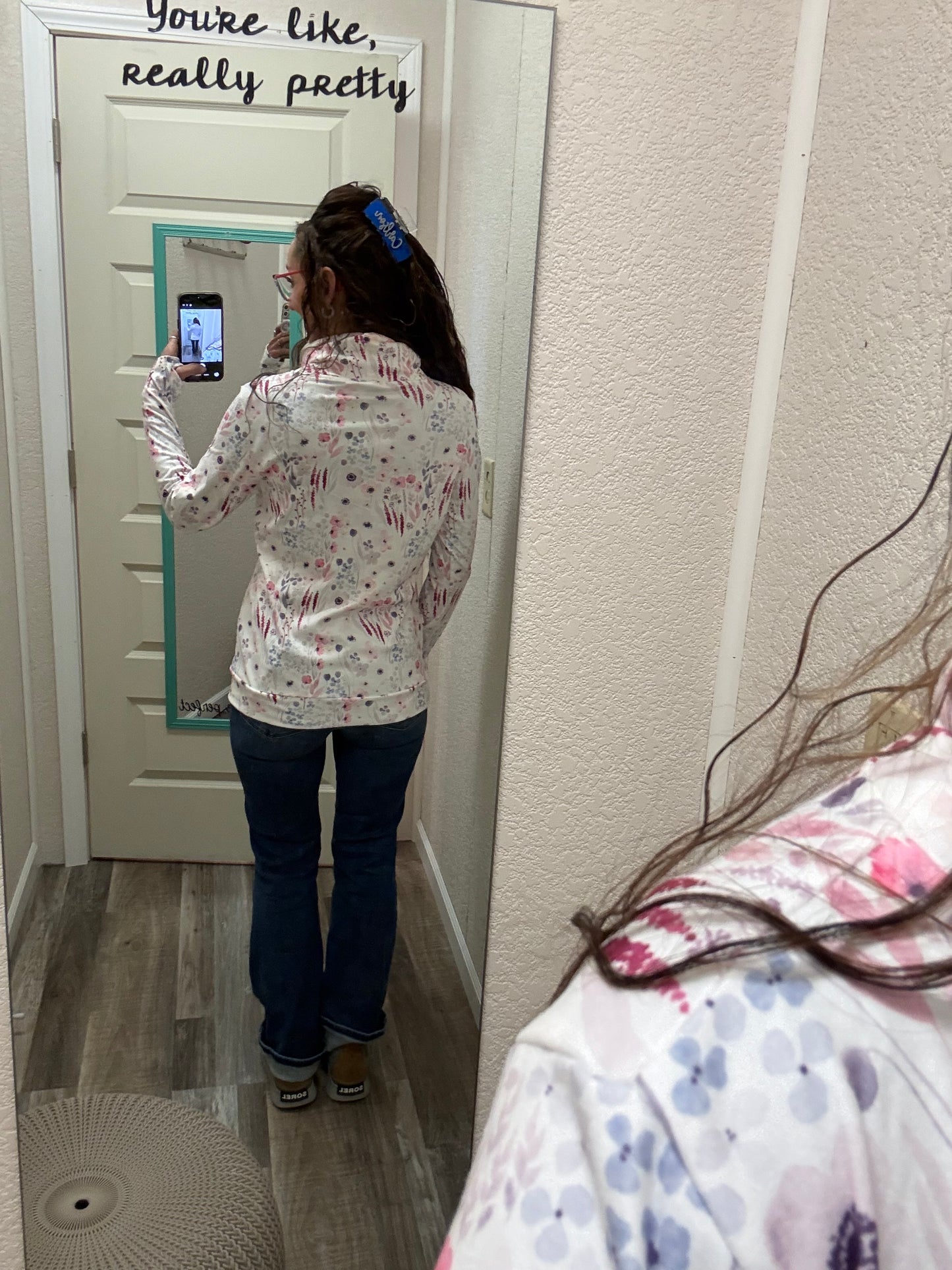 Wildflower Garden Soft Funnel Neck Pullover By Michelle Mae