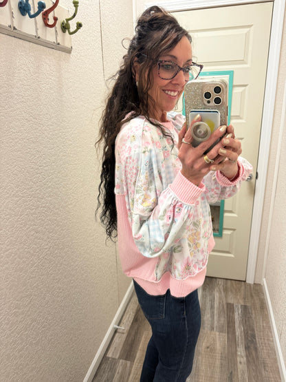 Blushing in Pink Patchwork Top