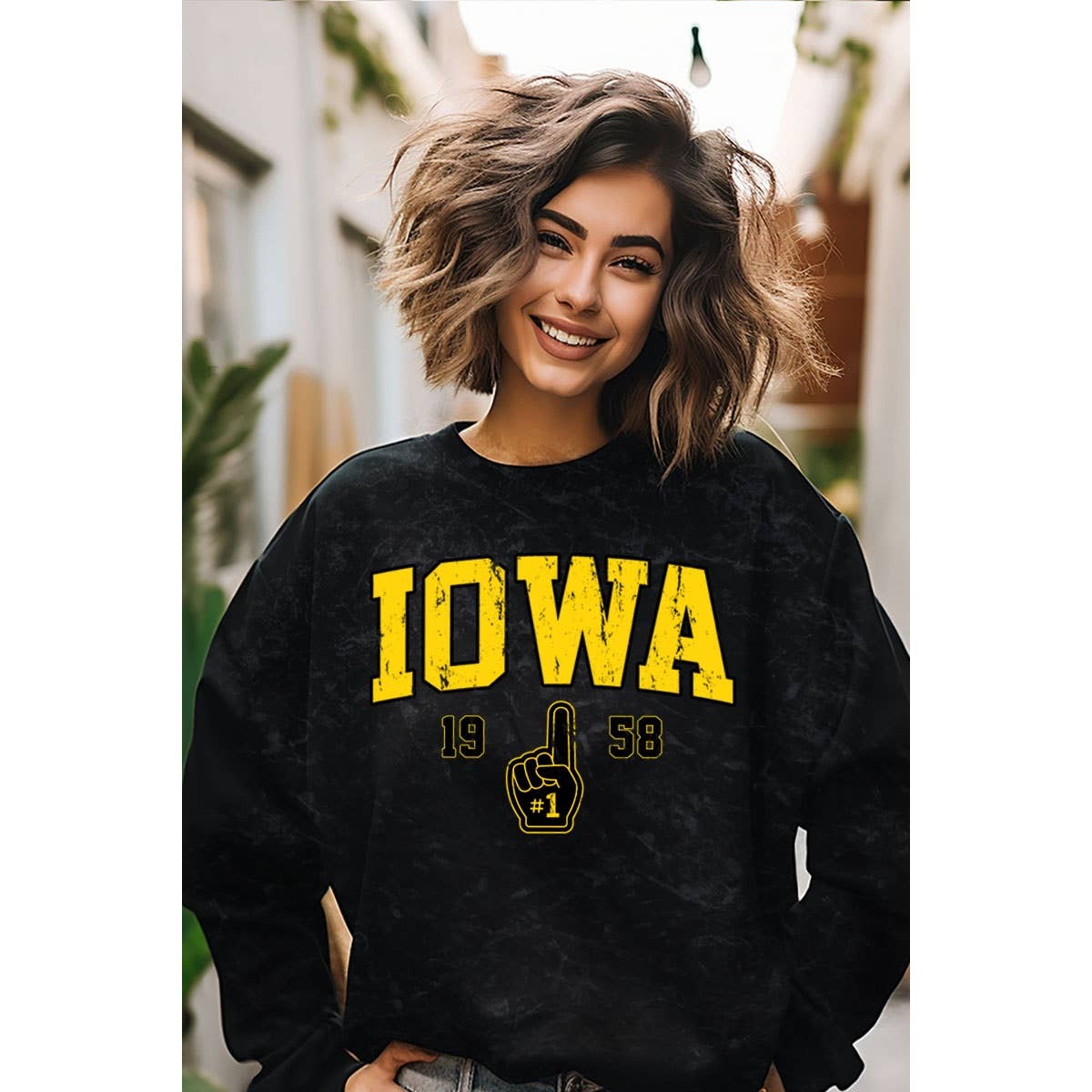 IOWA #1 1958 - mineral black GRAPHIC SWEATSHIRT