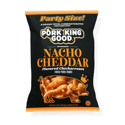 Pork King Good Nacho Cheddar Pork Rinds 7oz Bag