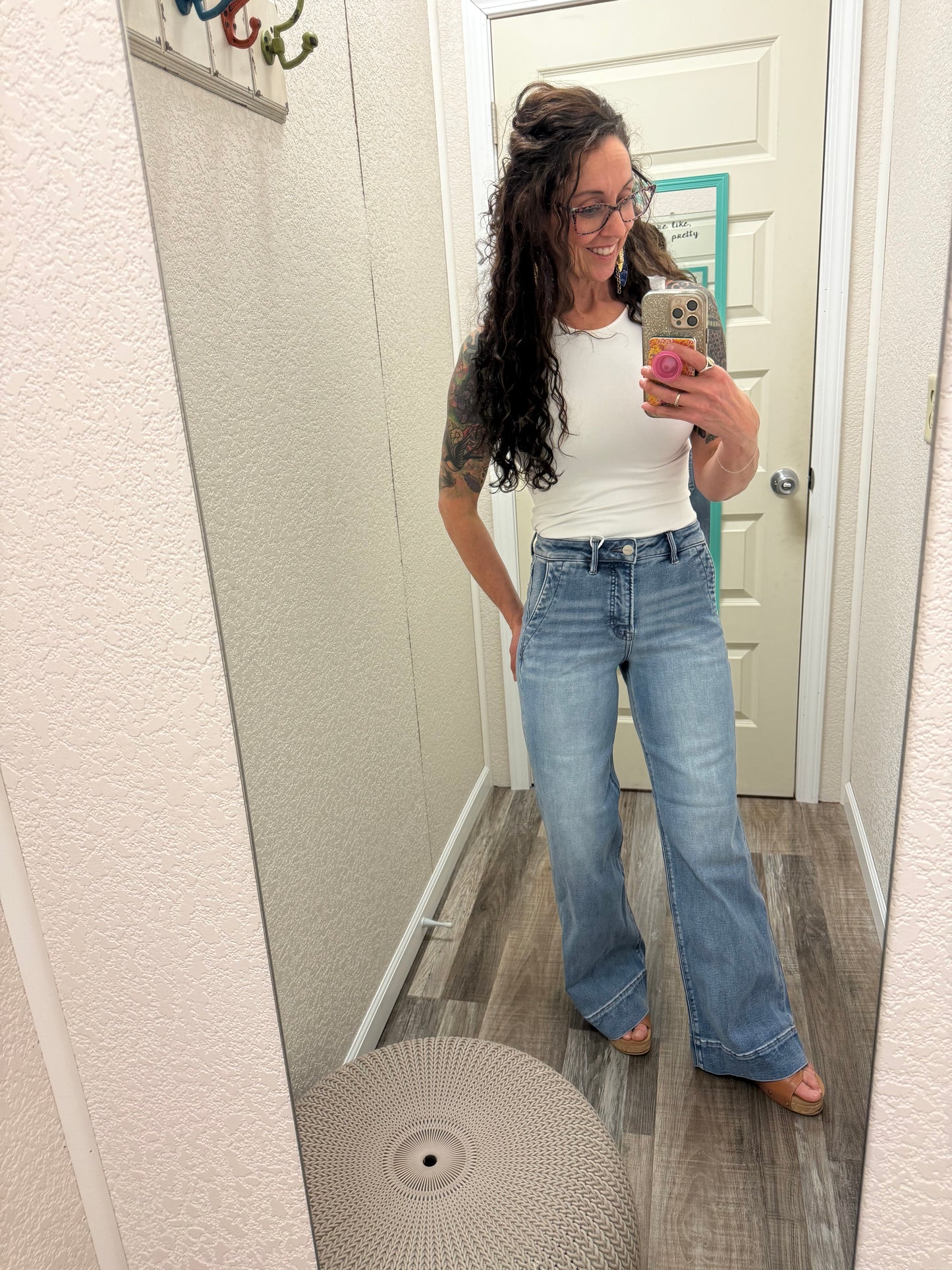 Darla Hi Rise Tummy Control Wide Flare With Wide Hem Risen Jeans