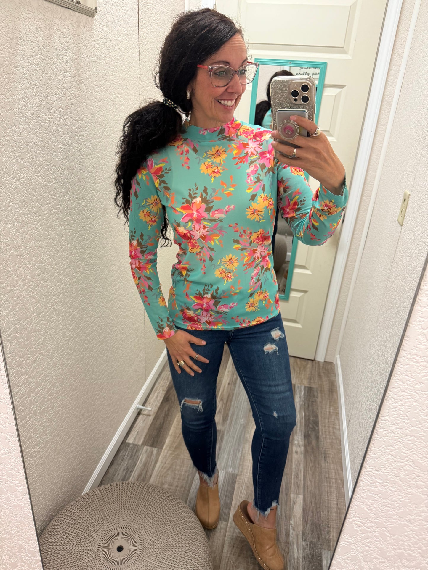 Floral Queen Mesh Top