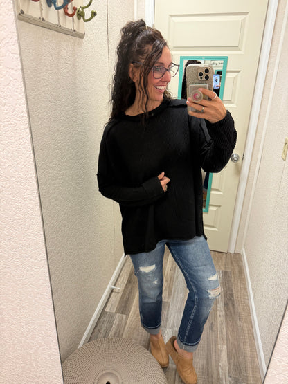 Alyssa Ribbed Long Sleeve Top
