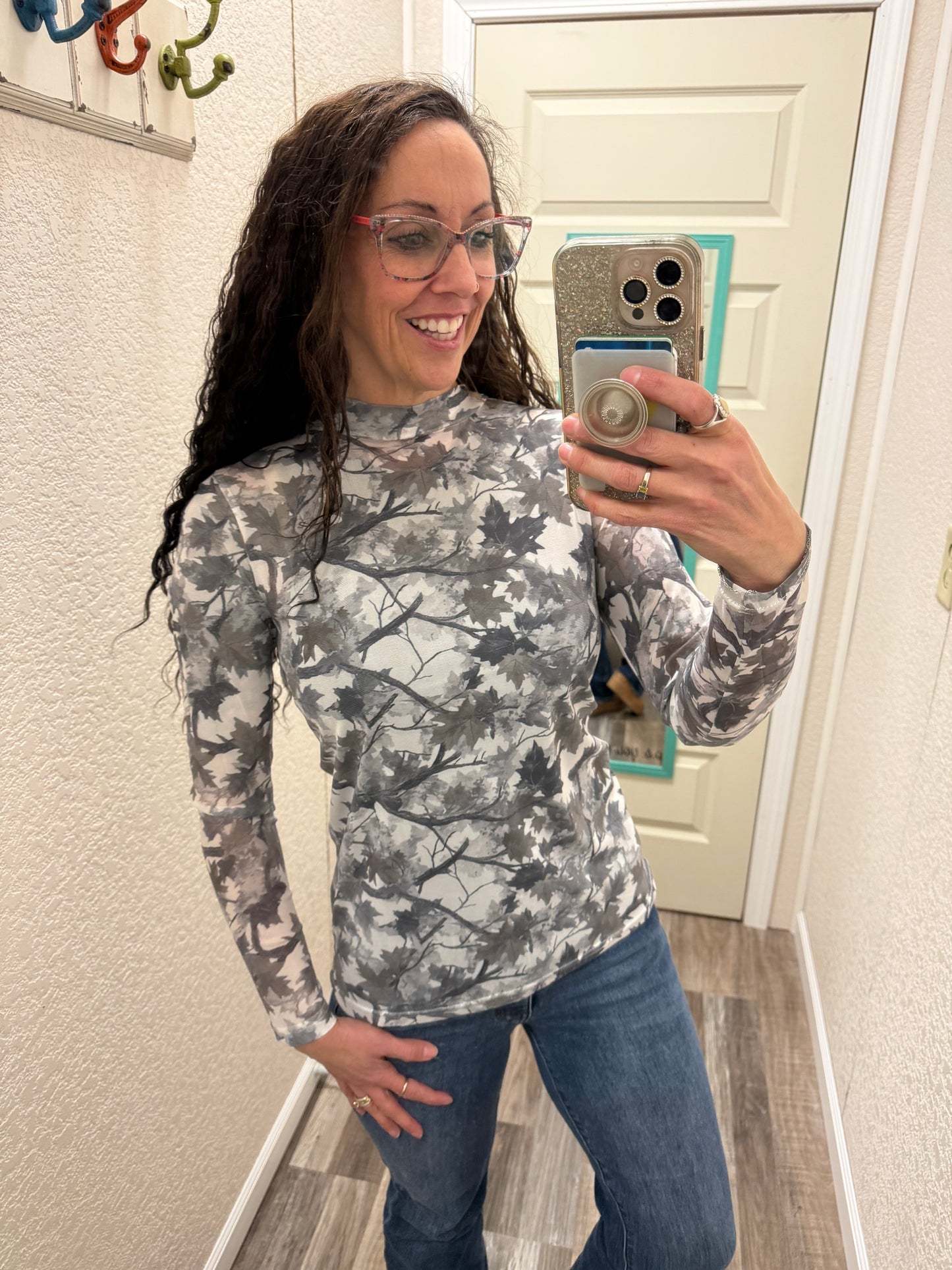 Silver Country Mesh Top