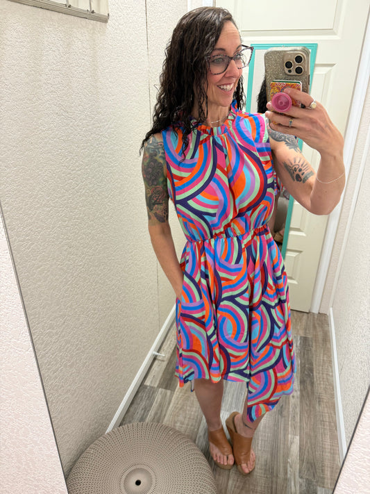 Happi Mock Neck Sleeveless Dress