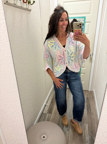 Obsession Crochet Cardigan : RAINBOW / One Size