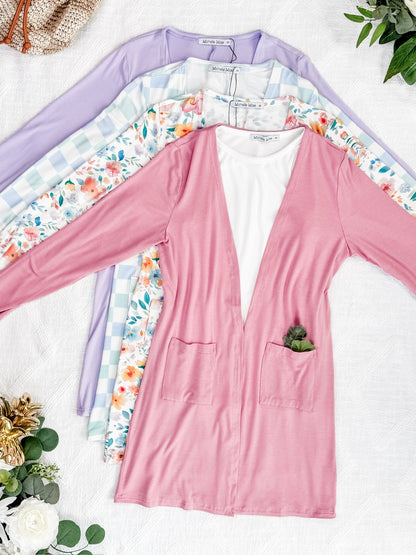 IN STOCK Classic Cardigan - Watercolor Floral