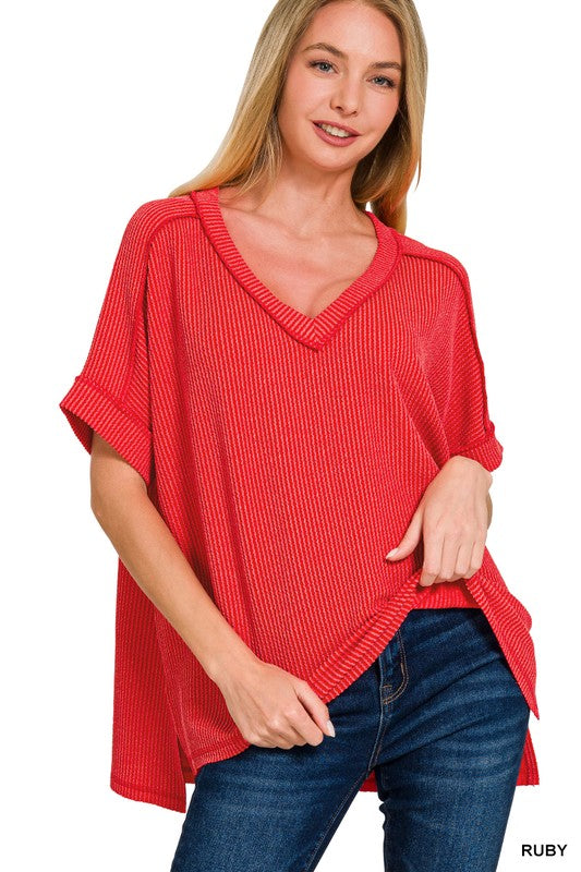 Courtney Corded V neck