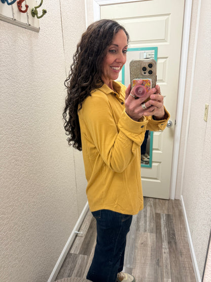 Mustard Super Soft Button Up Flannel