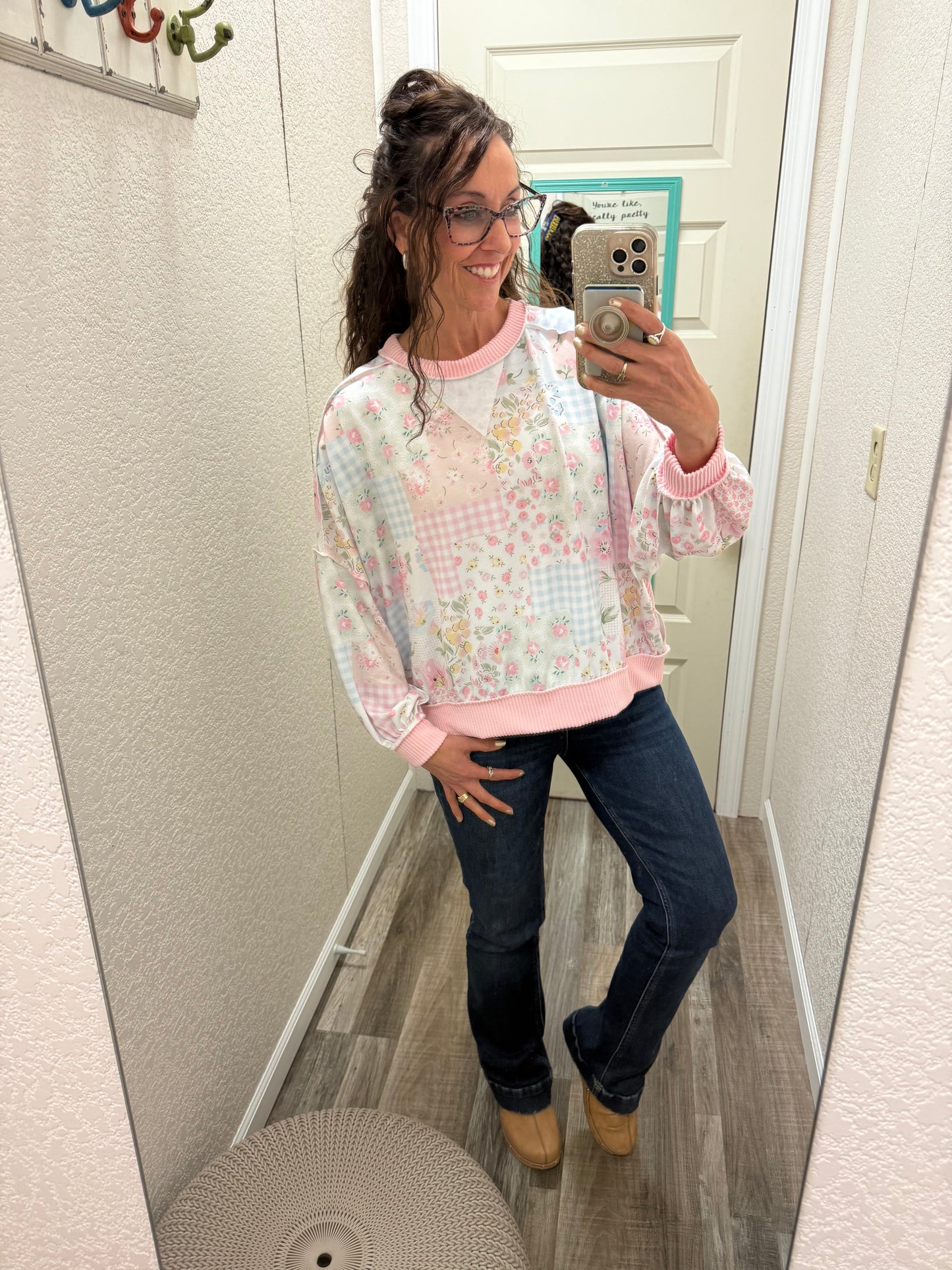 Blushing in Pink Patchwork Top
