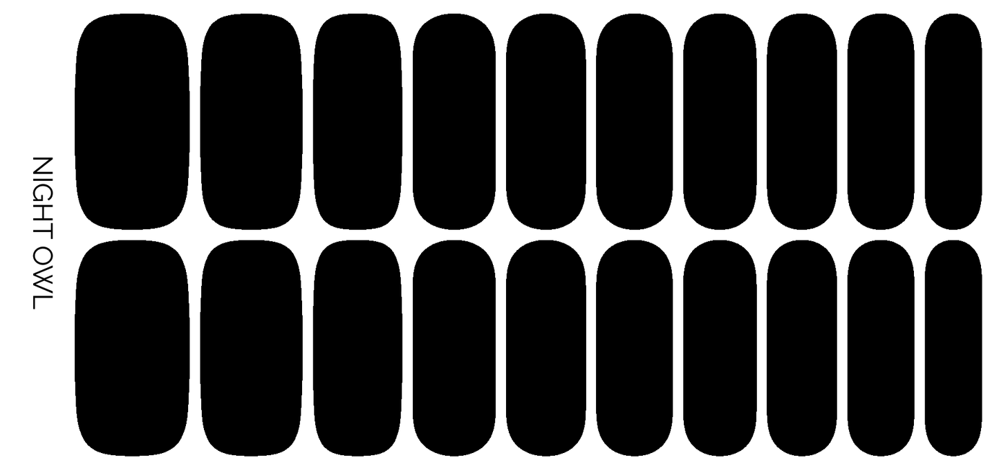 Night Owl | Solid Black Nail Polish Stickers