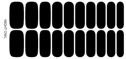 Night Owl | Solid Black Nail Polish Stickers