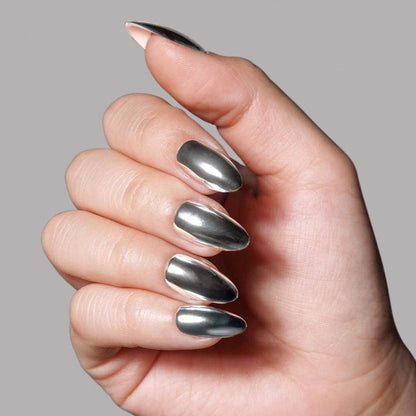 Platinum Press-On Nails | Metallic Chrome Silver Nails