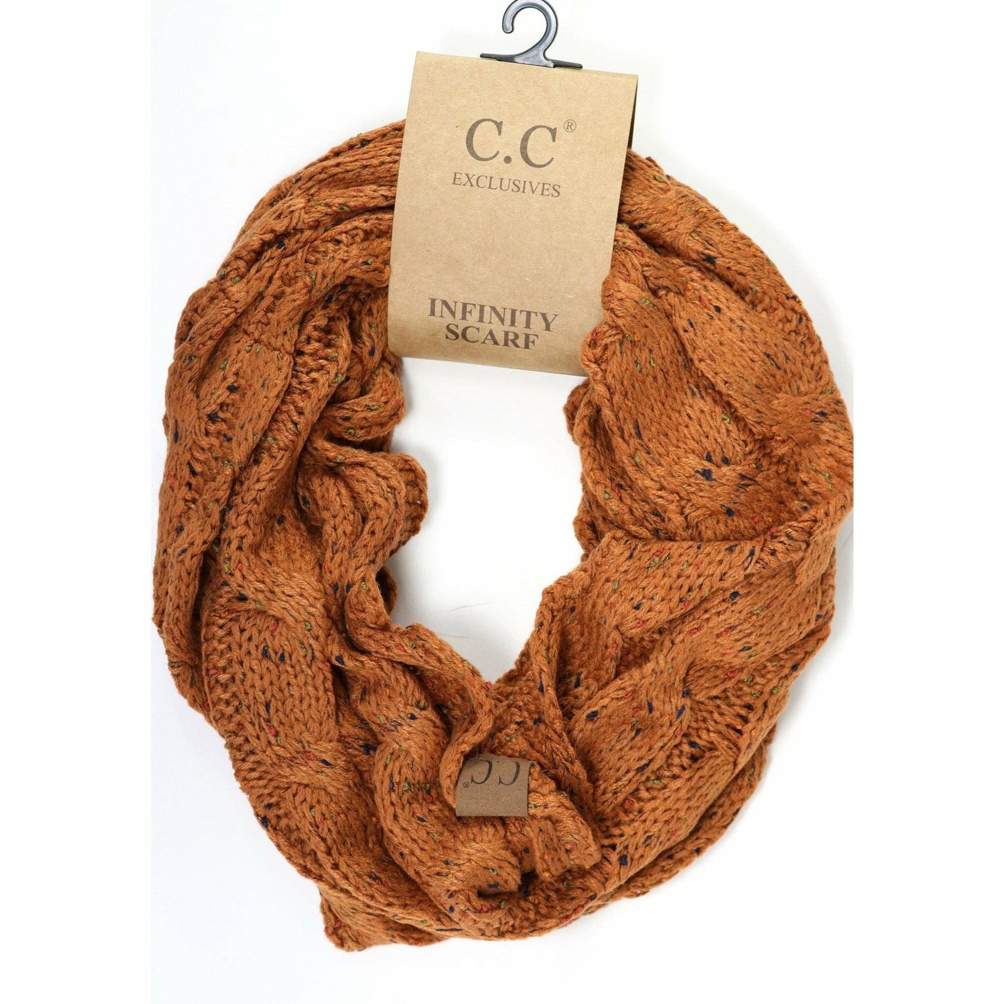 Oatmeal Flecked CC Infinity Scarf: