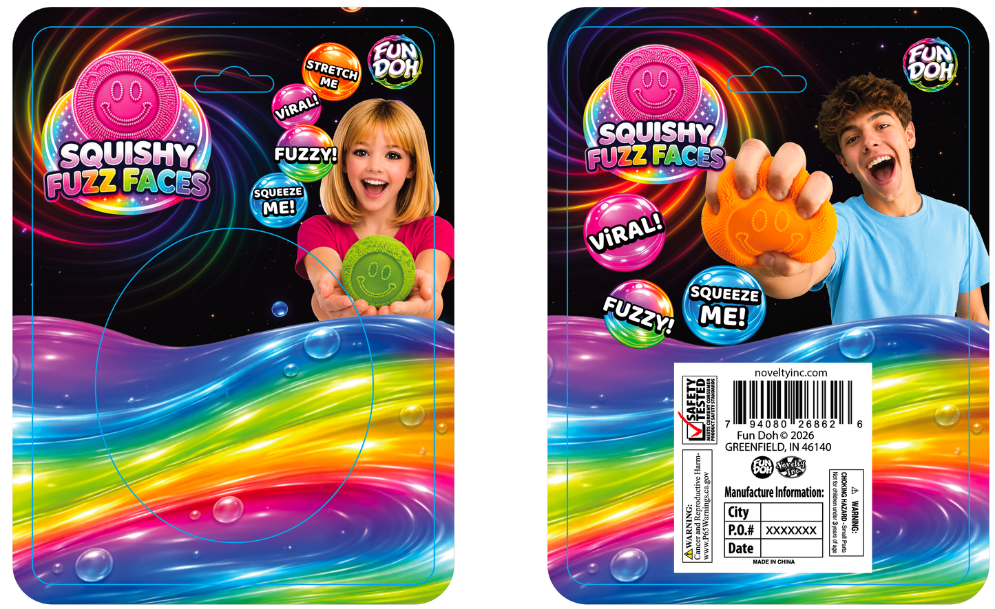 Fuzzy Face Squishy Sensory Toy