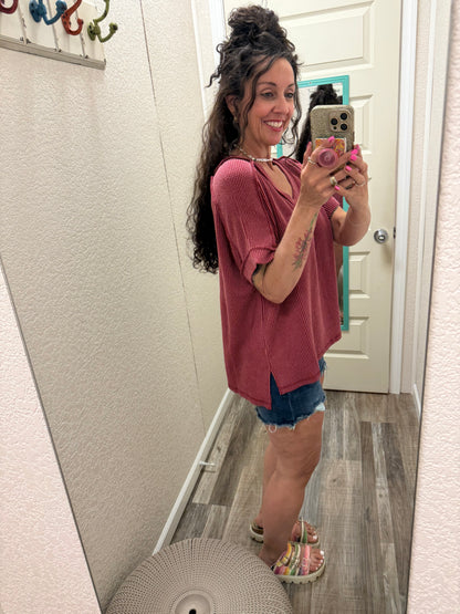 Courtney Corded V neck