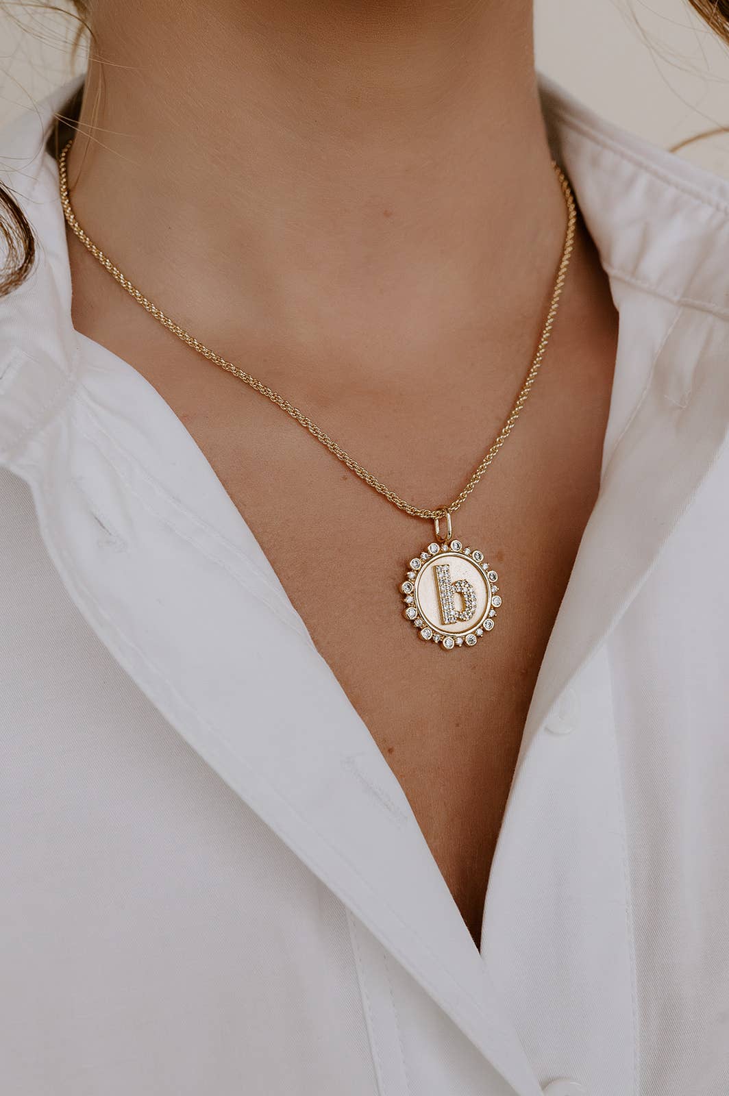 Skinny Rope Chain Necklace | Threader Charm Necklace : Gold / 16 Inches