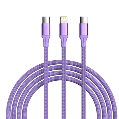 3-in-1 Lavender Cable For IPhone/Ipad & Android Devices