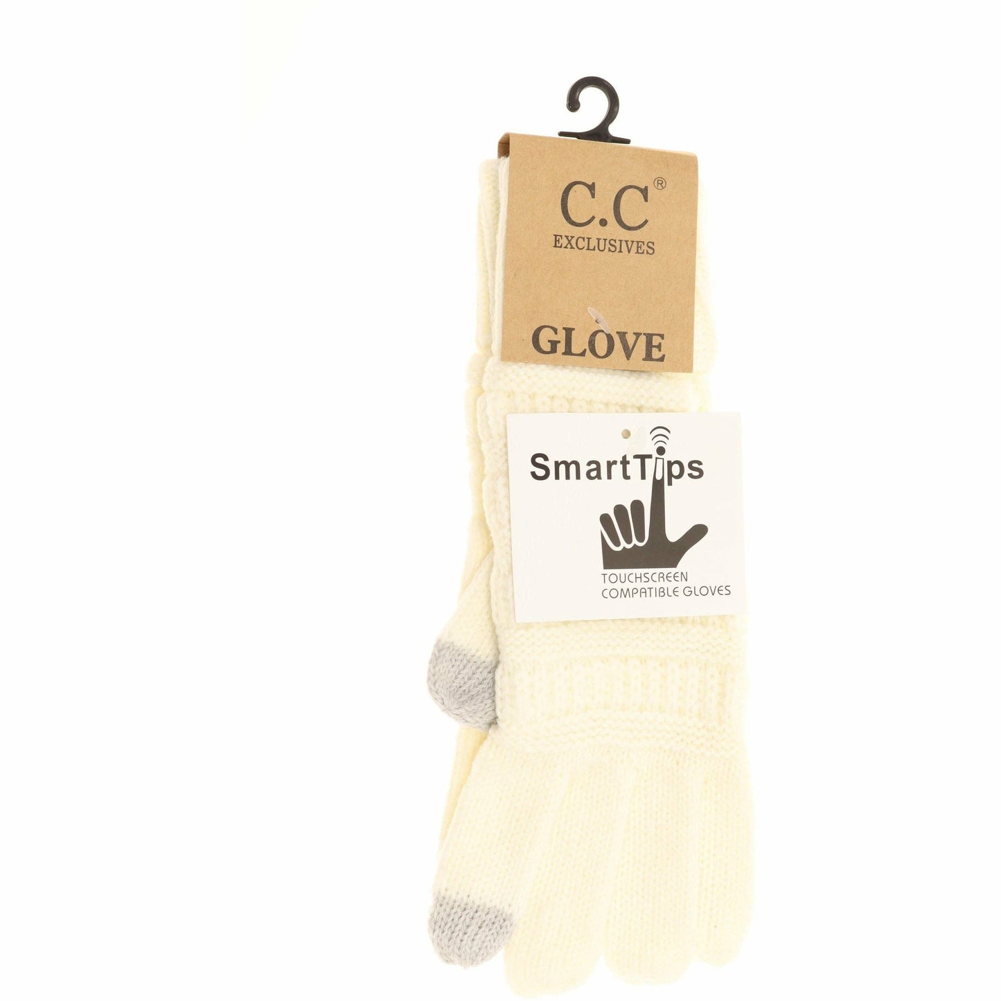 Indie Pink Solid Cable Knit CC Gloves: