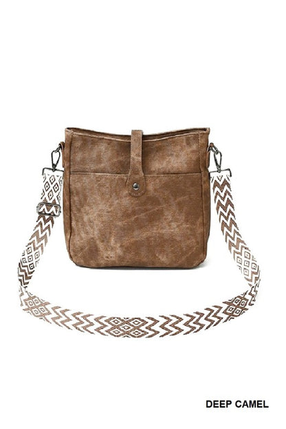 Daily - Distressed Faux Leather Crossbody Purse