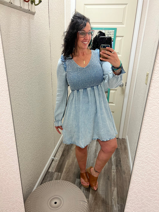 Bell Chambray Denim Dress