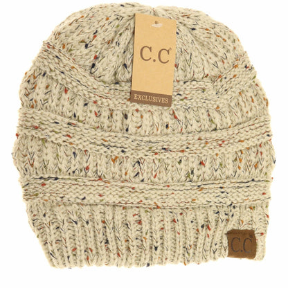 Brown Flecked CC Beanies: