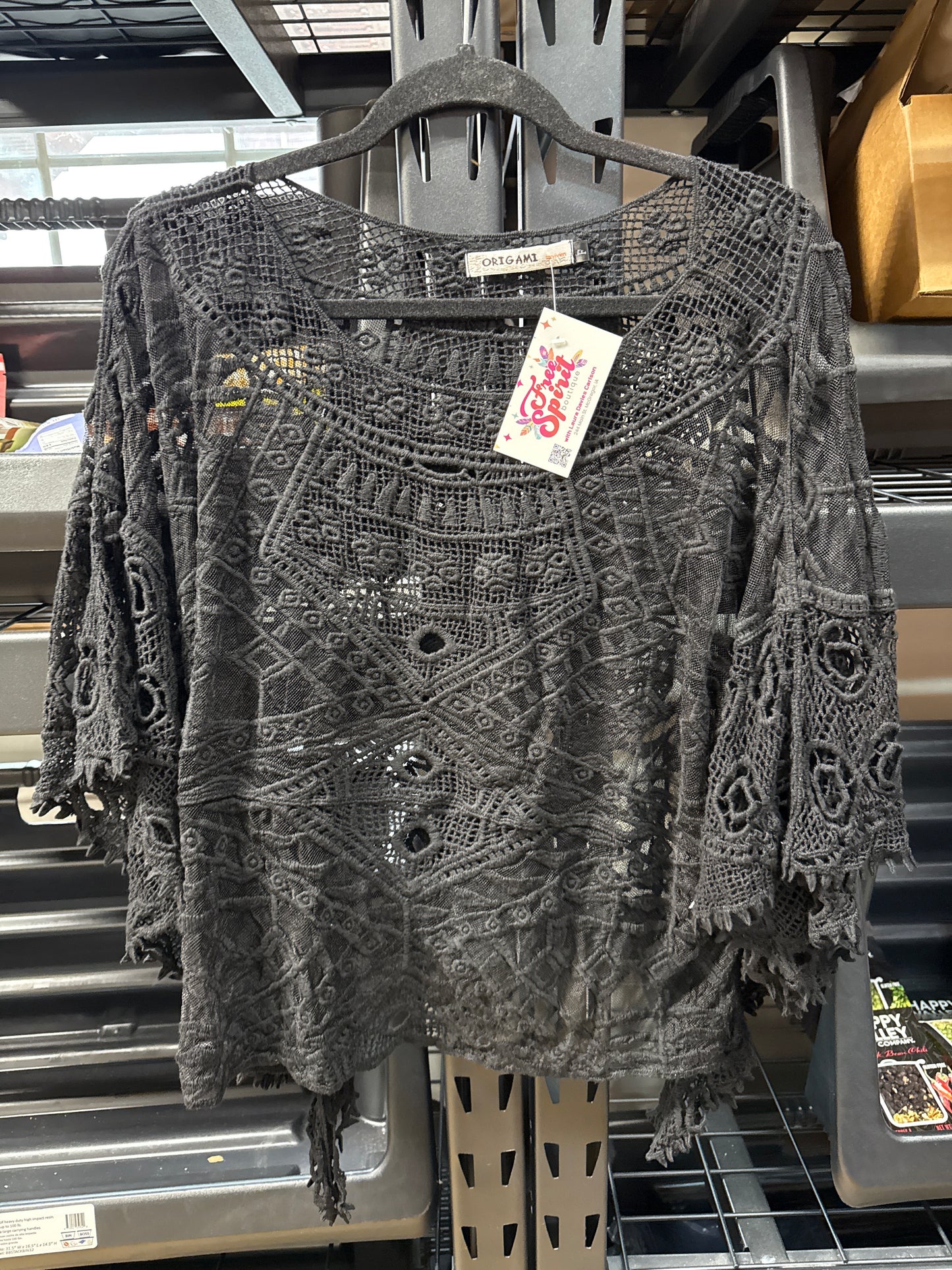 Black Anastasia One Size Crochet Overlay