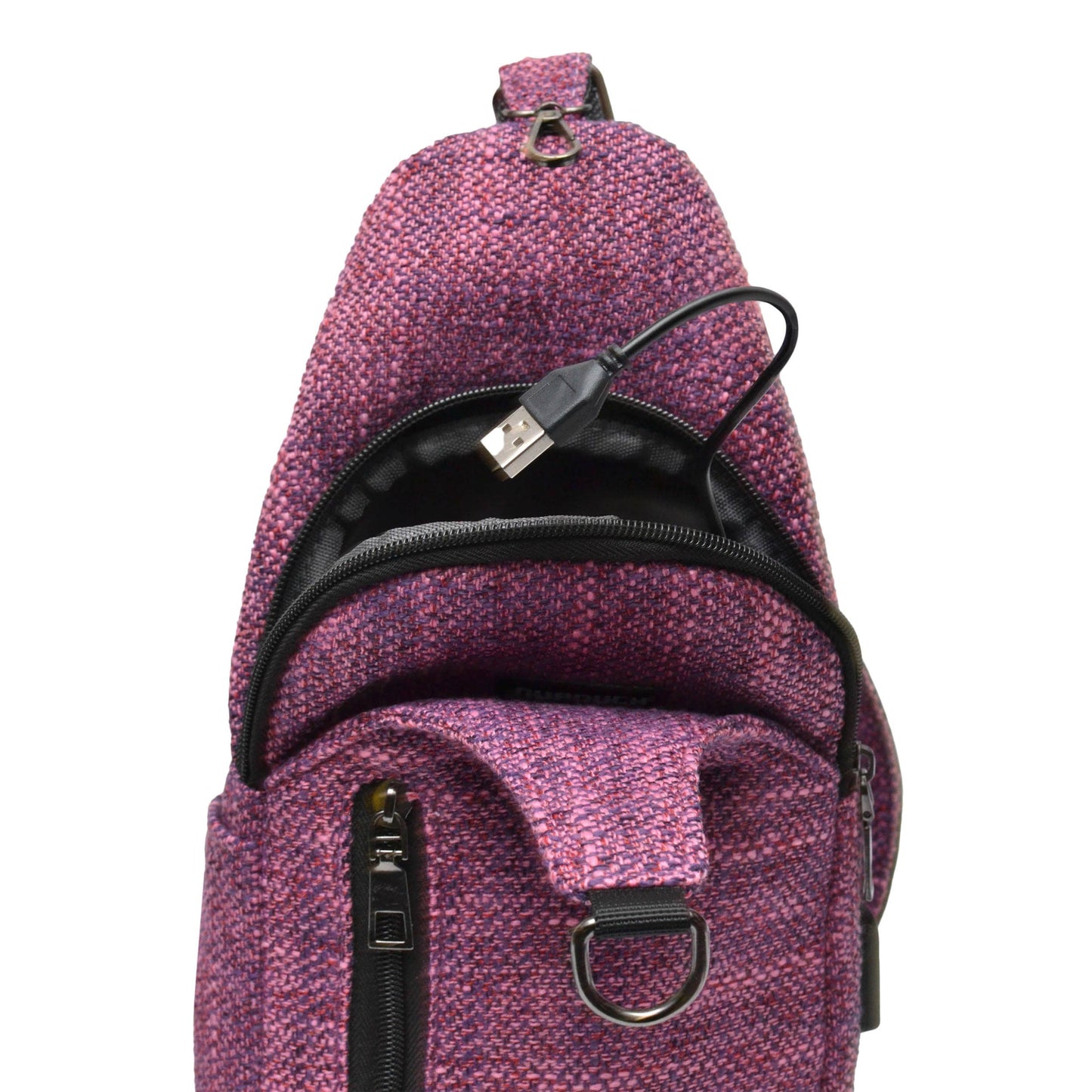 Palm Trees Anti-Theft Crossbody Bag w/ USB–