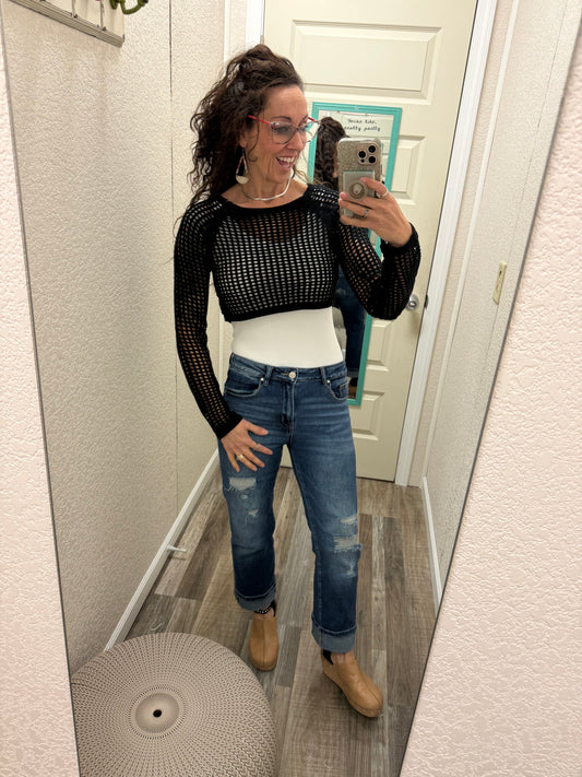Glamour loose knit Crop