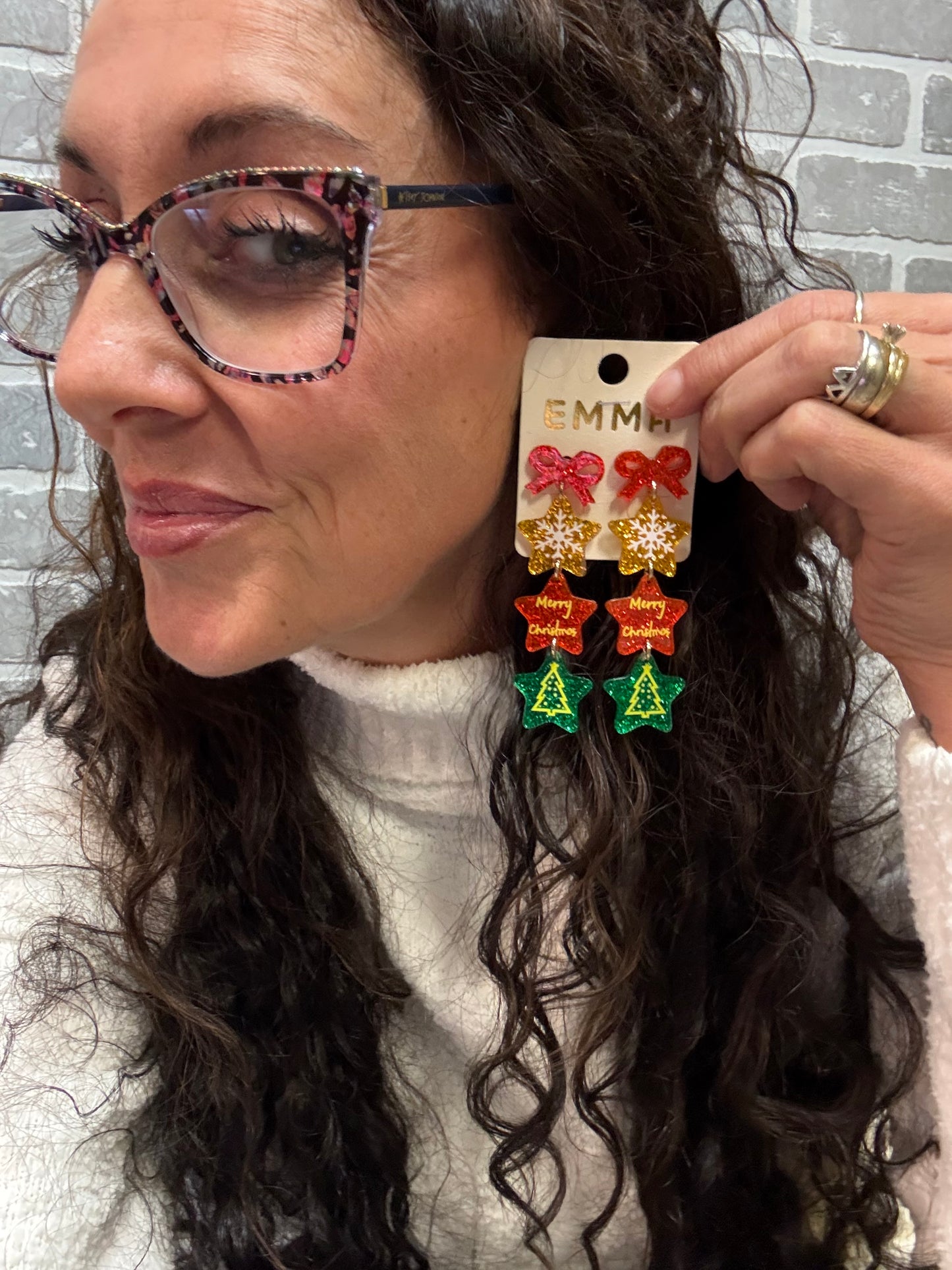 Merry Christmas Stars Earrings