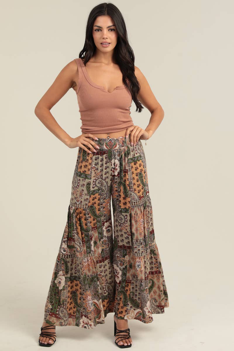 Kokomo SUNSET WIDE LEG PANTS WITH LACE INSERTS