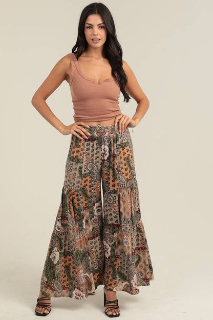Kokomo SUNSET WIDE LEG PANTS WITH LACE INSERTS