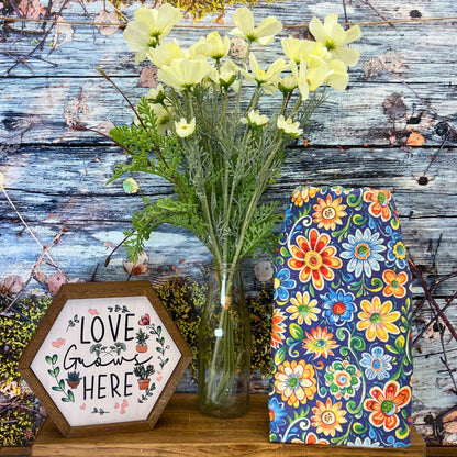 Southwestern Floral Pattern Kitchen Towel + Hanging Loop