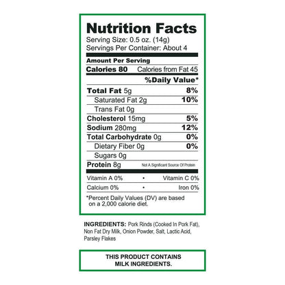 Onion & Sour Cream Pork Rinds  1.75oz Bag