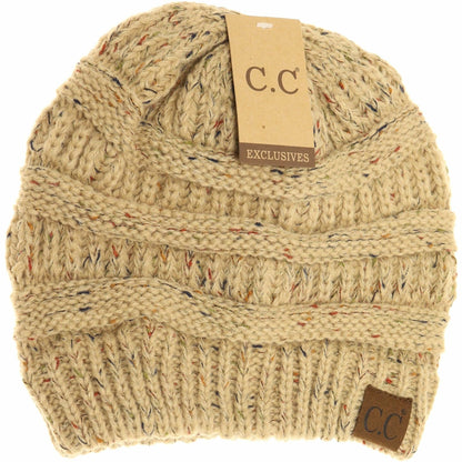 Brown Flecked CC Beanies: