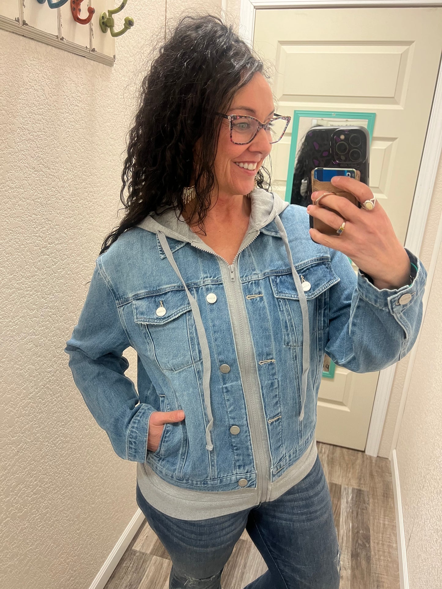 Jada Oversized Hoodie Jean Jacket