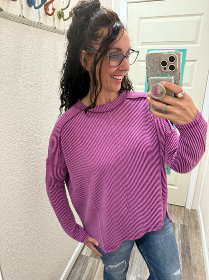 Alyssa Ribbed Long Sleeve Top