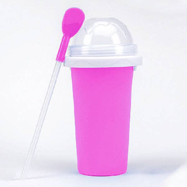 Pink Instant Slushie Maker Cup Includes Straw/Spoon