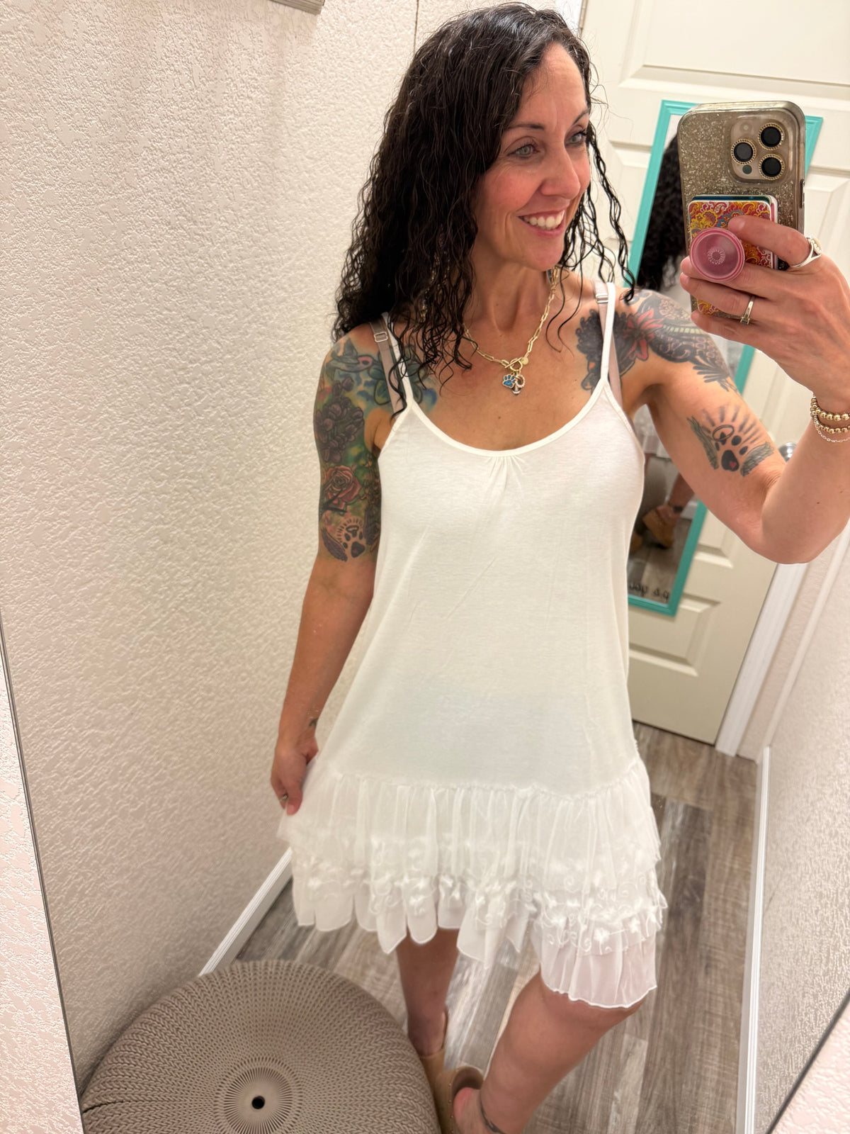 Layered Lace Hem Slip Dress Extender
