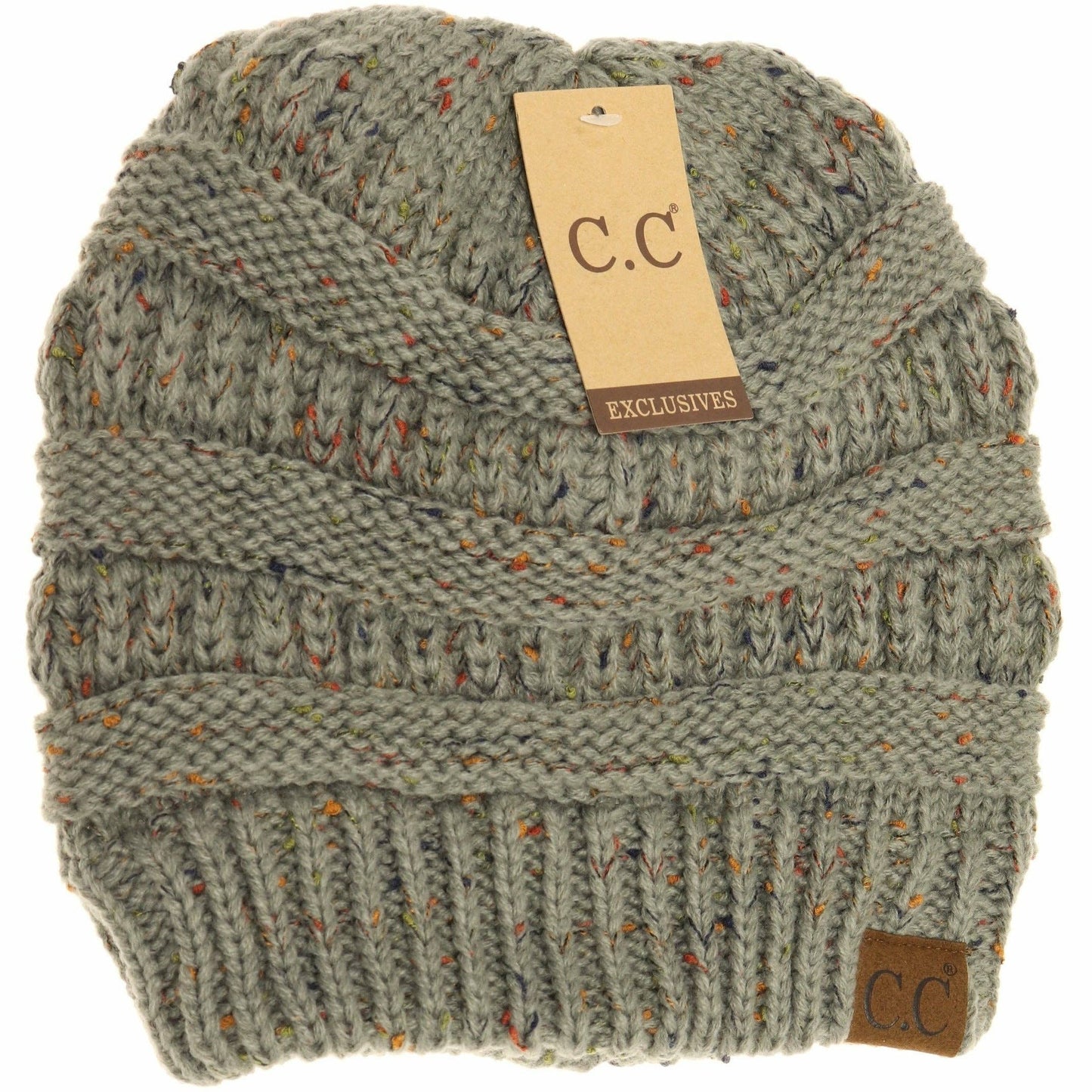 Brown Flecked CC Beanies: