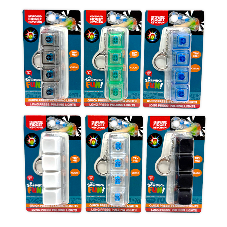 Keyboard Clicker Fidget LED Keychain