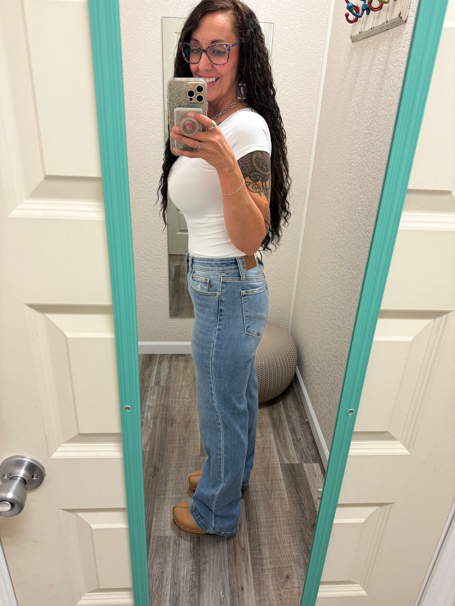 Sophia Medium Wash High Waist Straight Fit Judy Blue Jeans